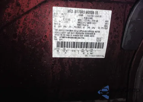 2017 Ford Edge Titanium from USA, damaged, VIN 2FMPK4K94HBC46776